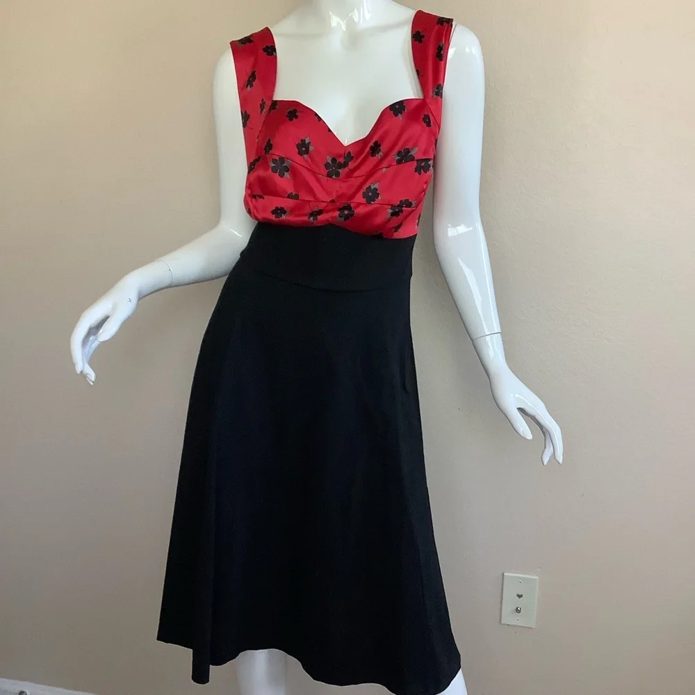 Torrid Red and Black Midi Dress - Picture 3 of 9
